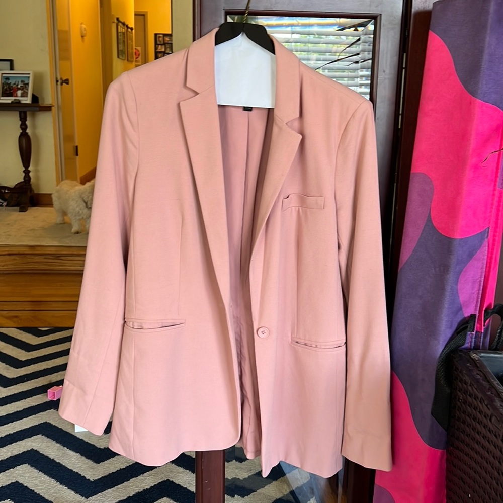 Pink blazer banana republic